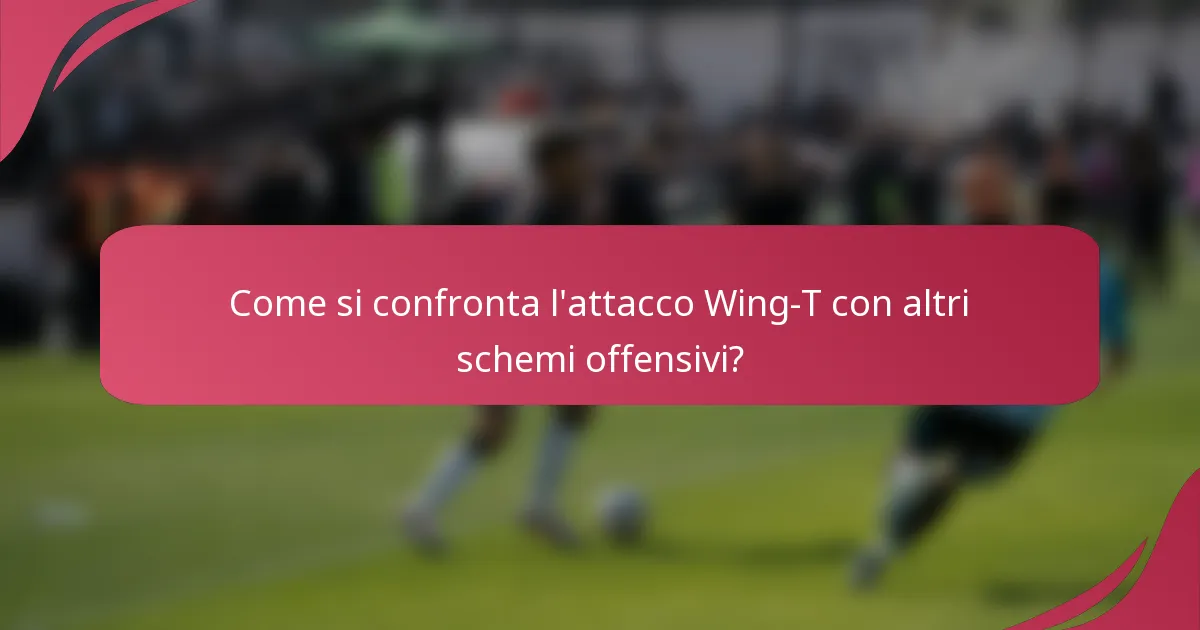 Come si confronta l'attacco Wing-T con altri schemi offensivi?