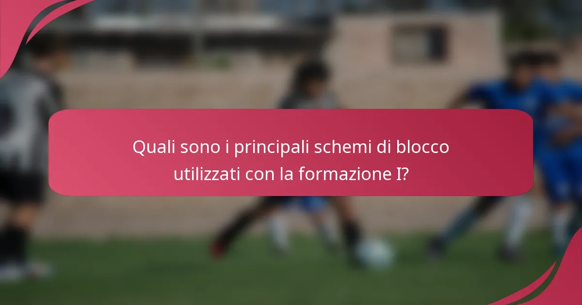 Quali sono i principali schemi di blocco utilizzati con la formazione I?